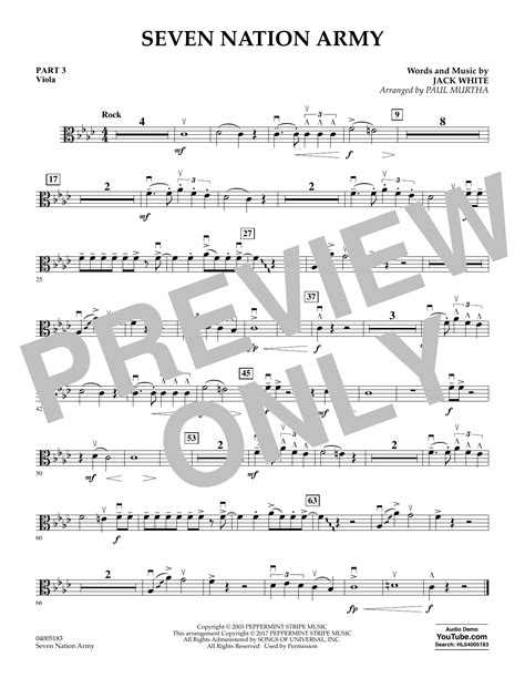 Seven Nation Army Sheet Music White Stripes Bass Guitar Tab ...