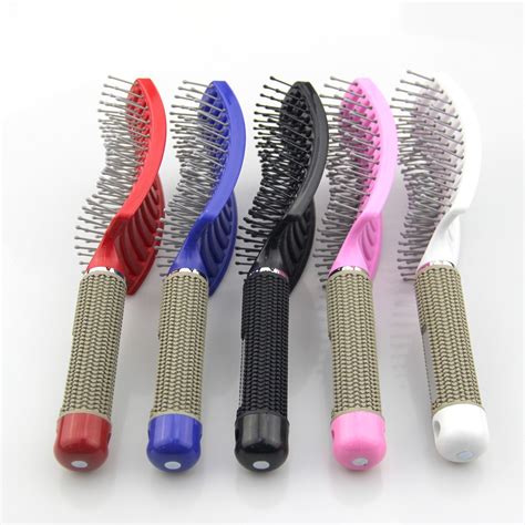 Professional Anti Static Hair Brush Curved Row Hair Comb Hairstyle ...