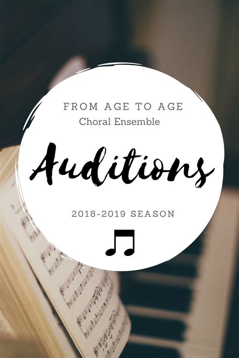 Auditions for the 2018-19 Season — From Age to Age