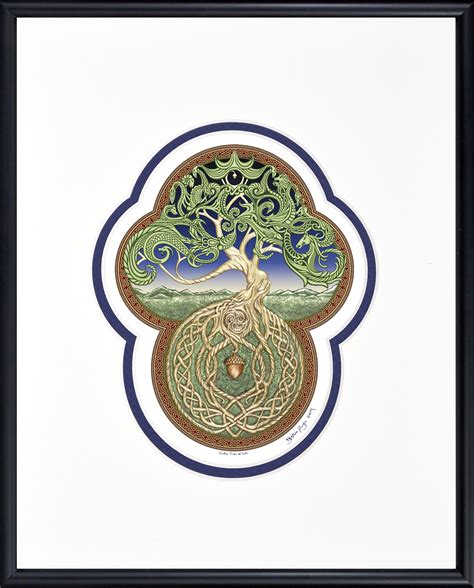 Celtic Tree of Life - Framed Digital Art Print 8 x 10