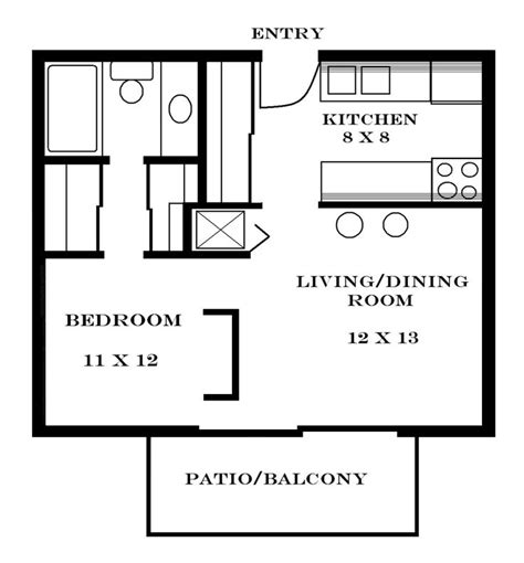 Small Apartment Floor Plans One Bedroom | Small apartment floor plans, Apartment floor plans ...