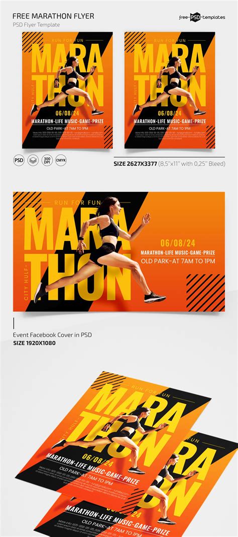 Free Marathon Flyer Template in PSD – Free PSD Templates