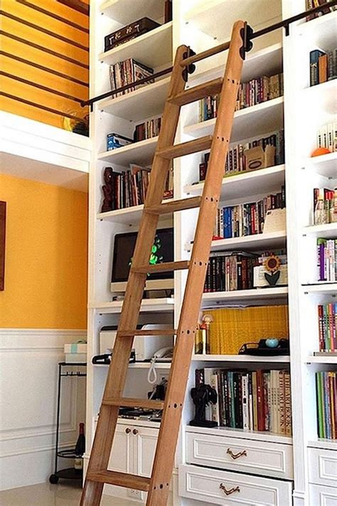 Rolling Library Ladder Kits | Built in bookcase, Bookshelves, Ladder ...