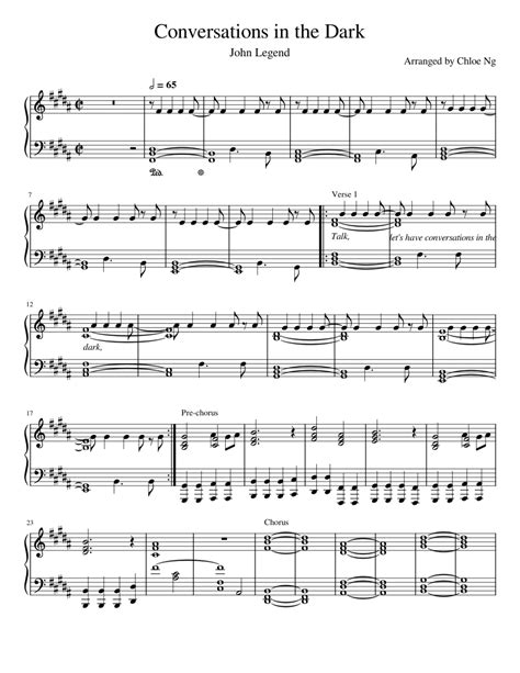 Conversations in the Dark Sheet music for Piano (Solo) | Musescore.com