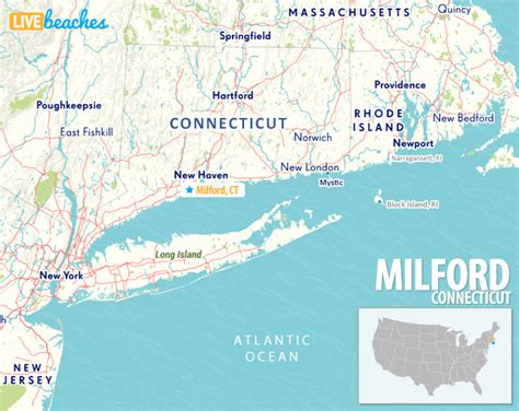 Map of Milford, Connecticut - Live Beaches