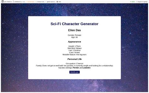 Sci-Fi Character Generator