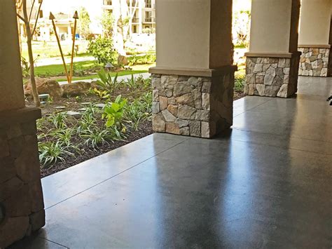 Concrete Water-Based Stain Matches Hawaii Resort Tile - Westcoat Specialty Coating Systems