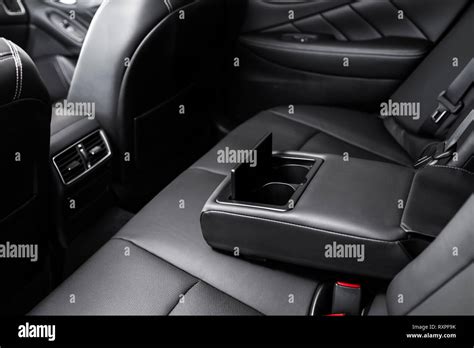 details of the car interior, black leather interior Stock Photo - Alamy