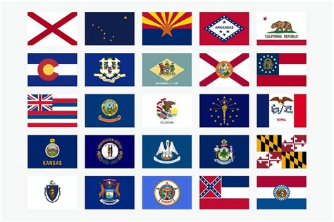 50 State Flags of The USA | State flags, California republic, Flag