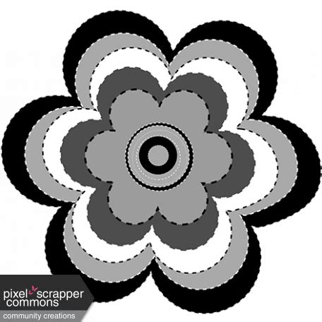 Gray Black White Flower graphic by Laura Reed | DigitalScrapbook.com Digital Scrapbooking