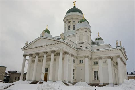 Helsinki Cathedral on a Cloudy Winter Day in Helsinki, Finland ...