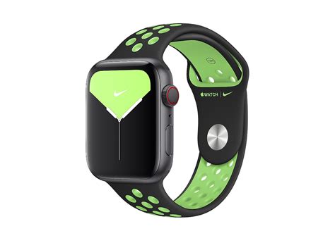 Apple Watch Nike Sport Band 44mm Black/Lime Blast - Komplett.no