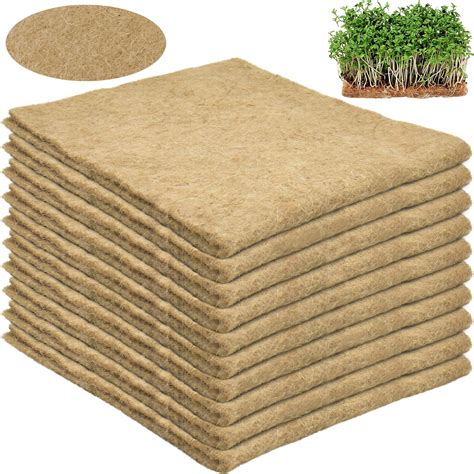 Buy Halatool 10PCS Jute Hemp Fiber Grow Mat for Microgreens 10" X 20" Hydroponic Grow Pads ...