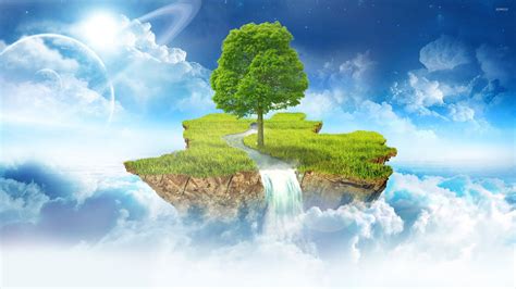 Floating island in the clouds wallpaper - Fantasy wallpapers - #18657