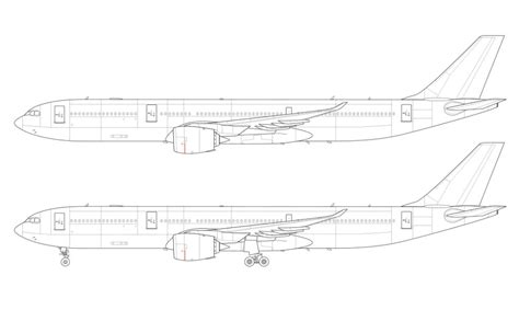 Airbus A330-900 NEO blank illustration ... | Airbus, Airplane drawing ...