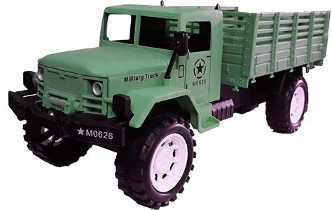 Buy SUPER TOY Plastic Friction Powered Military Truck Army Tank Toy for Kids Online at Low ...