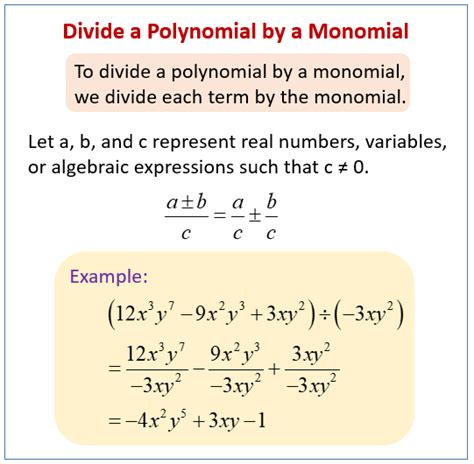 Dividing Polynomials (solutions, examples, videos)