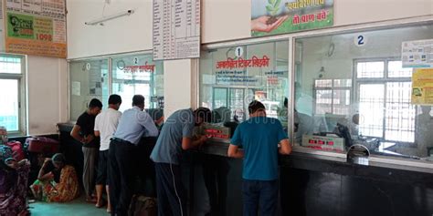 Indian Railway Ticket Booking Counter Public Crowd at Indian Railway Station Editorial Stock ...