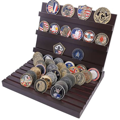 Buy Challenge Coin Display Stand Military Coin Holder Wooden Rack Holds ...