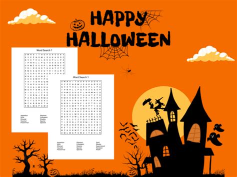 2 Word Search Halloween Word Search Designs & Graphics