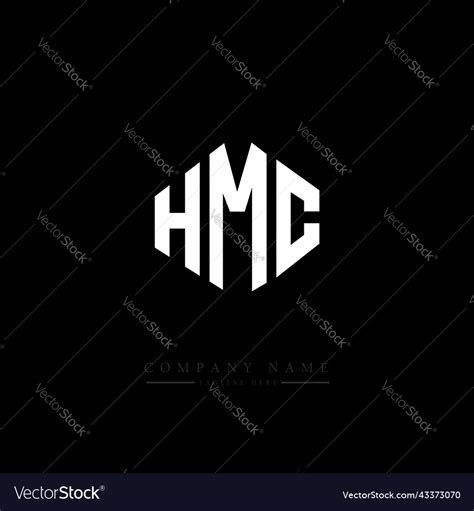 Hmc letter logo design with polygon shape Vector Image