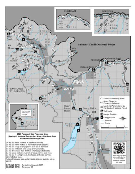 Sawtooth National Recreation Area-Northern Area Firewood Map 2023 map ...