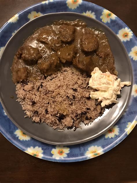 Curry Goat Rice and Peas Coleslaw : r/JamaicanFood