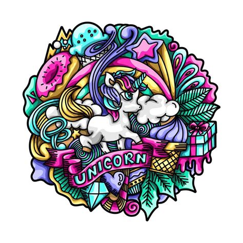 Unicorn Doodle Vector Design Illustrations 12795619 Vector Art at Vecteezy