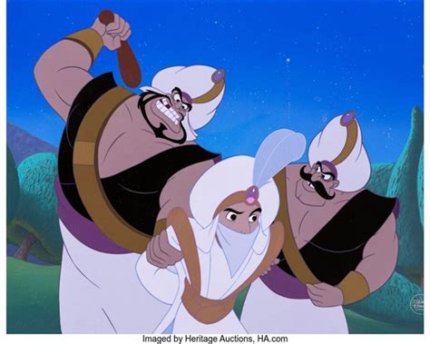 Aladdin Aladdin and Guards Presentation Cel on Key Master Production ...