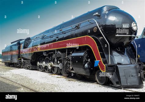 Restored Norfolk And Western 611 Steam Engine - Front Side-view At The North Carolina ...