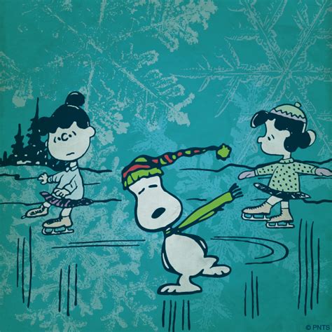 Cartoon Snoopy Ice Skating - Schulz, depicts the gang all decked out ...