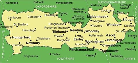 berkshire map | England map, Berkshire, Map