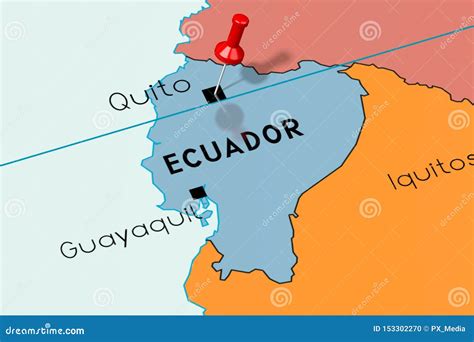 Ecuador, Quito - Capital City, Pinned on Political Map Stock ...