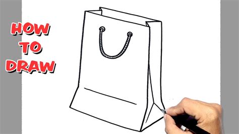 How to Draw Shopping Bag || Papper bag easy drawing and step by step ...