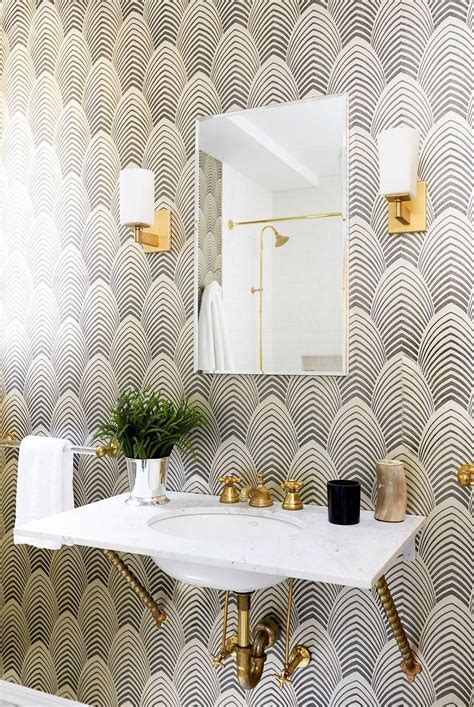 Life at Home | Powder room wallpaper, Art deco bathroom, Deco bathroom