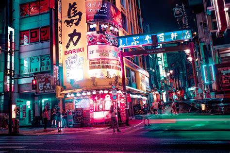 night, street, Tokyo, Japan, urban, lights, HD Wallpaper | Rare Gallery