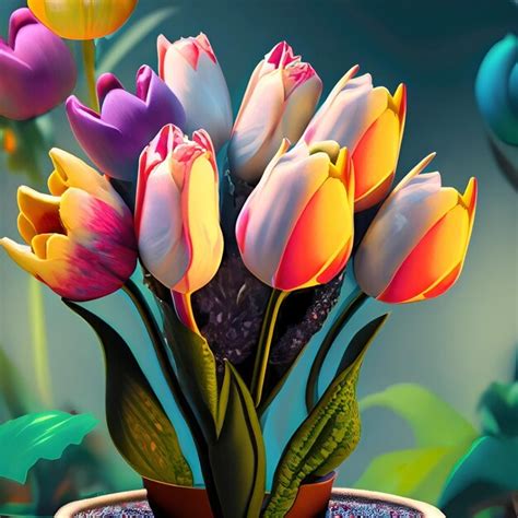 Premium AI Image | tulips in the garden