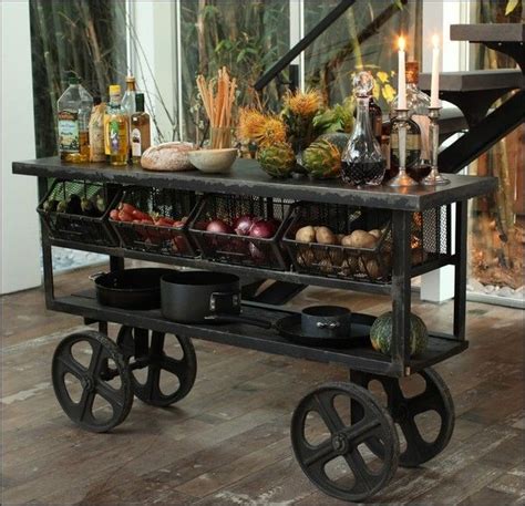 Rustic Kitchen Islands | Foter | Rustic kitchen island, Rustic kitchen, Kitchen trolley cart