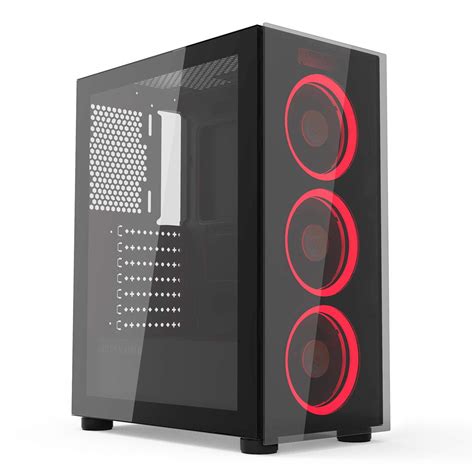 Buy GOLDEN FIELD N18 Computer PC Gaming Case, Mid Tower ATX Case, 3 Red ...