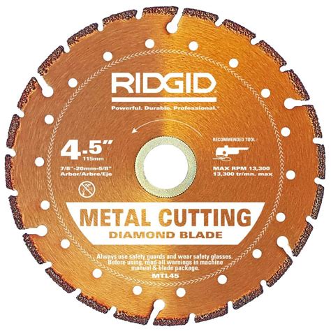 RIDGID 4.5 in. Metal Cutting Diamond Blade-HD-MTL45 - The Home Depot