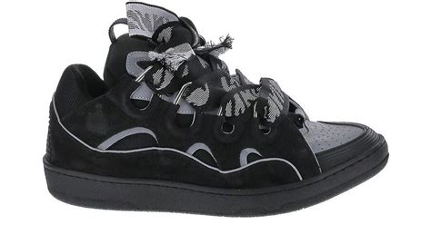 Lanvin Leather The Curb Sneakers in Black for Men - Lyst