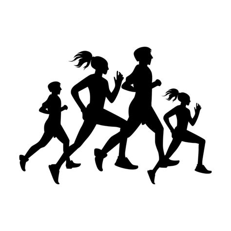 Running people silhouette vector design 17349458 Vector Art at Vecteezy