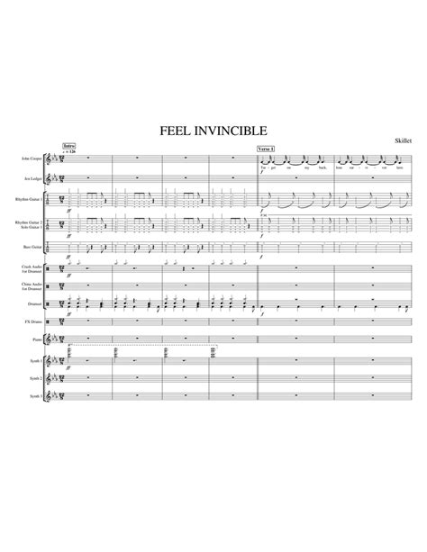 Feel Invincible - Skillet Sheet music for Piano, Guitar, Bass guitar, Drum group & more ...