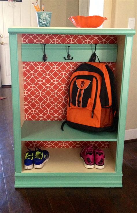 Image result for ikea kallax school bag station | Home diy, Diy furniture, Repurposed furniture