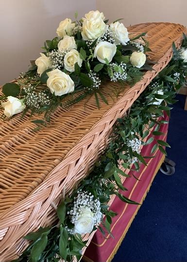 Wicker Casket Garland & Spray | Penny Johnson Flowers | Coleshill ...