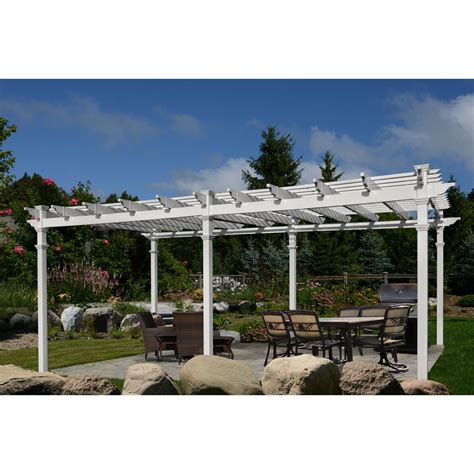 Vita Regency Grande 24' x 12' x 9' White Vinyl Pergola - Walmart.com - Walmart.com