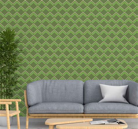 Vintage wallpaper green background rhombuses - TenStickers