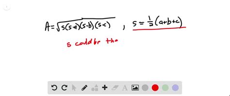 SOLVED:In your own words, explain why you think s in Heron's formula is called the semiperimeter.