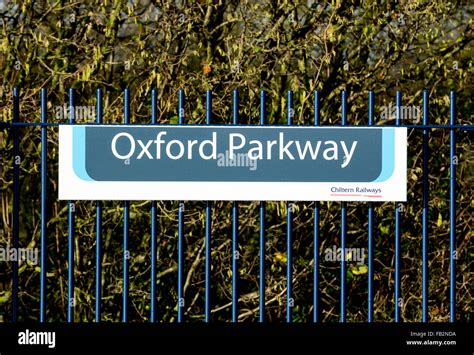 Oxford Parkway railway station sign, Oxfordshire, UK Stock Photo - Alamy