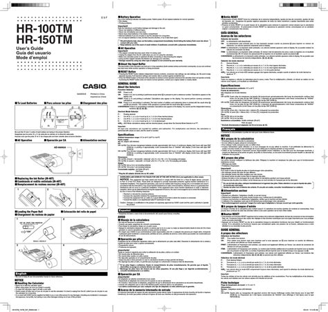 Casio Hr 170rc User Manual